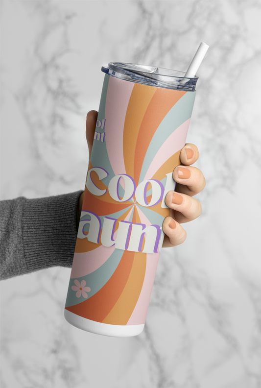 Image of woman holding Aunt Groovy Tumbler